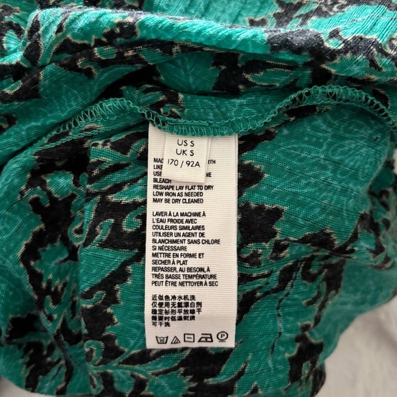 Free People Moon Child Maxi Top Size Small Green Bohemian Flowy Crochet Trim - Picture 10 of 13